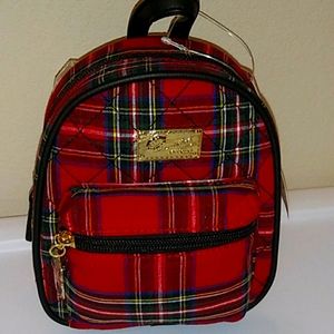 Luv Betsey Plaid Mini Winged Backpack NWT